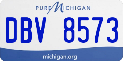 MI license plate DBV8573