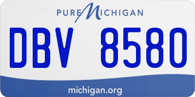 MI license plate DBV8580