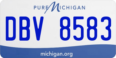 MI license plate DBV8583