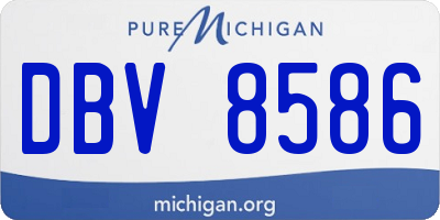 MI license plate DBV8586