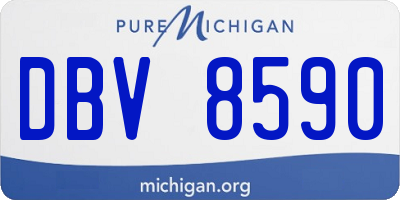 MI license plate DBV8590