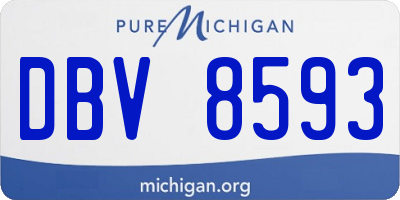 MI license plate DBV8593