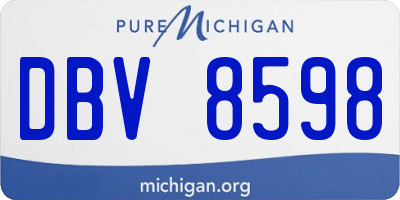 MI license plate DBV8598