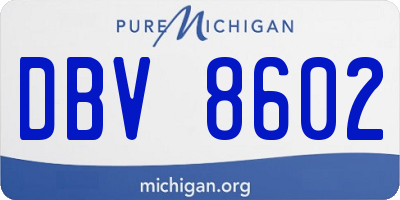 MI license plate DBV8602