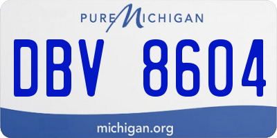 MI license plate DBV8604