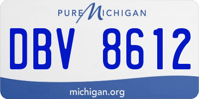 MI license plate DBV8612