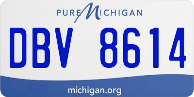 MI license plate DBV8614