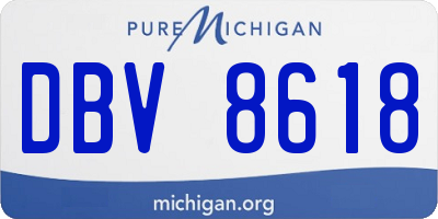MI license plate DBV8618