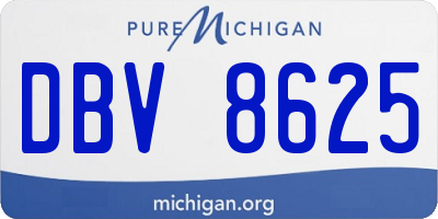MI license plate DBV8625
