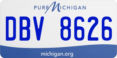 MI license plate DBV8626