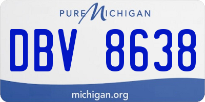 MI license plate DBV8638