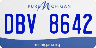 MI license plate DBV8642