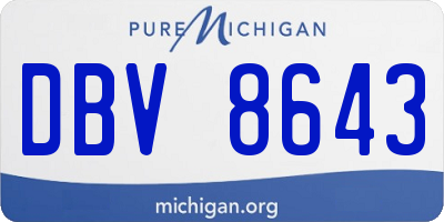 MI license plate DBV8643