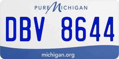 MI license plate DBV8644