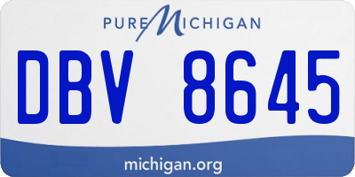 MI license plate DBV8645