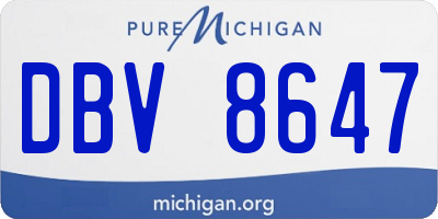 MI license plate DBV8647