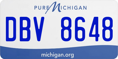 MI license plate DBV8648