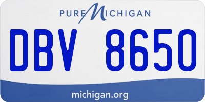 MI license plate DBV8650