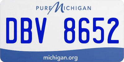 MI license plate DBV8652