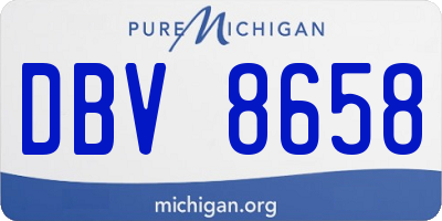 MI license plate DBV8658