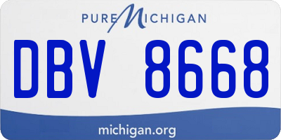 MI license plate DBV8668