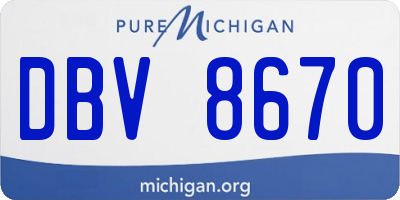 MI license plate DBV8670