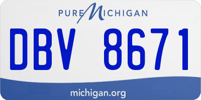 MI license plate DBV8671