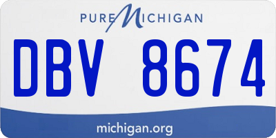MI license plate DBV8674