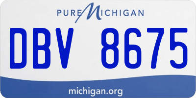 MI license plate DBV8675