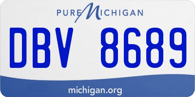 MI license plate DBV8689