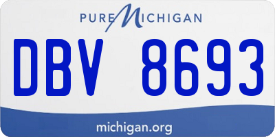 MI license plate DBV8693