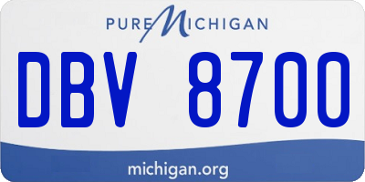 MI license plate DBV8700