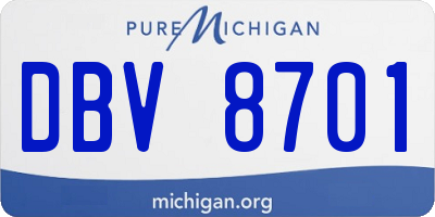MI license plate DBV8701