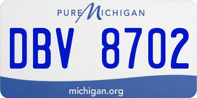 MI license plate DBV8702