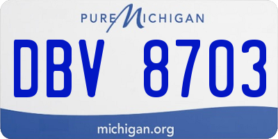 MI license plate DBV8703