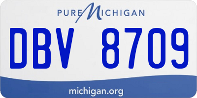 MI license plate DBV8709