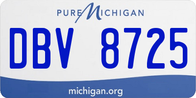 MI license plate DBV8725
