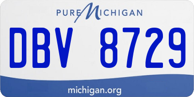 MI license plate DBV8729