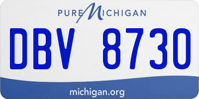MI license plate DBV8730