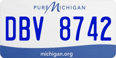 MI license plate DBV8742