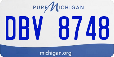 MI license plate DBV8748