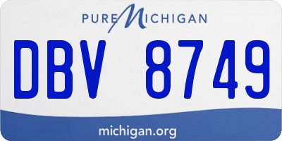 MI license plate DBV8749