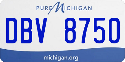 MI license plate DBV8750