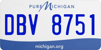 MI license plate DBV8751