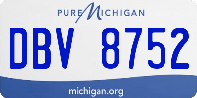 MI license plate DBV8752
