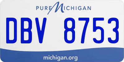 MI license plate DBV8753
