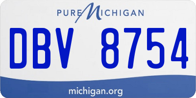 MI license plate DBV8754