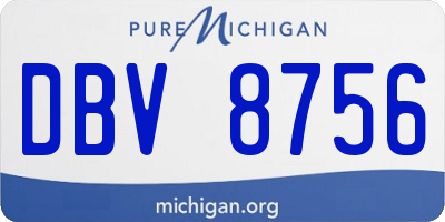 MI license plate DBV8756