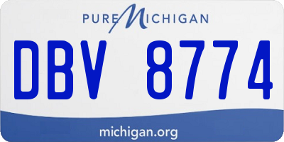 MI license plate DBV8774
