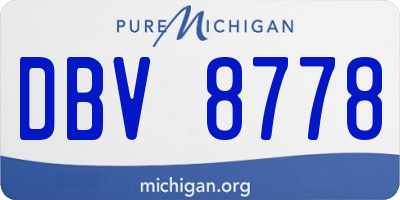 MI license plate DBV8778